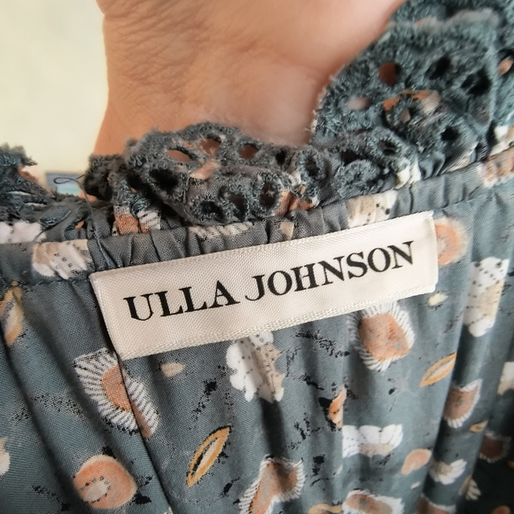 Ullaa Johnson Odile raffled Floral broderie anglaise cotton Poplin midi dressSz8 - Picture 11 of 12